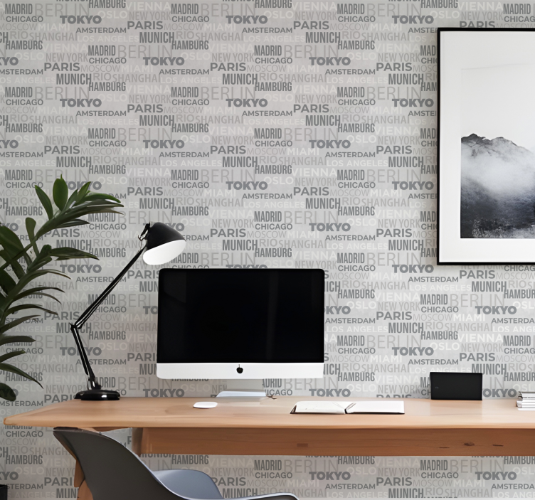 Miestų pavadinimai abėcėlinis tapetas - „Tenstickers“