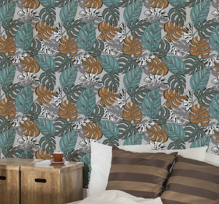 Monstera lapų džiunglių tapetai - „Tenstickers“