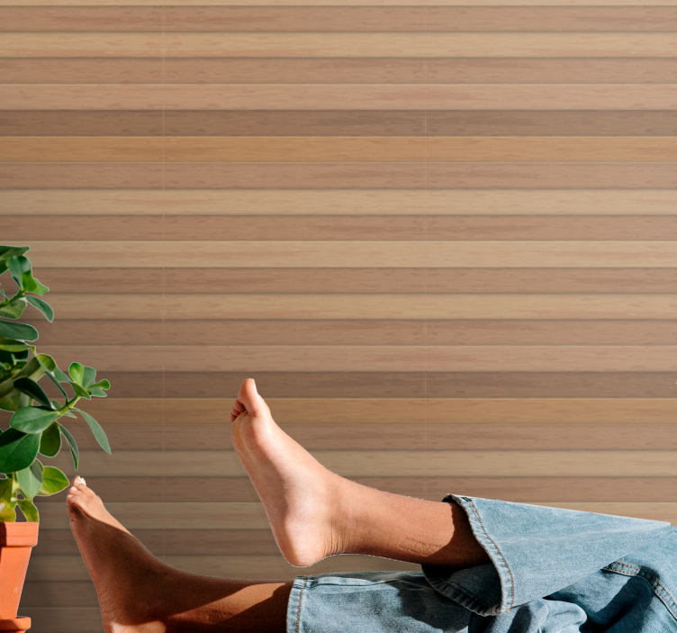 Natūralios vertikalios juostelės tapetai medžio imitacija - „Tenstickers“