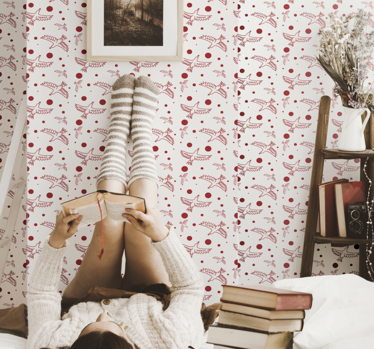 Paukščių tekstūros gyvūnų tapetai - „Tenstickers“