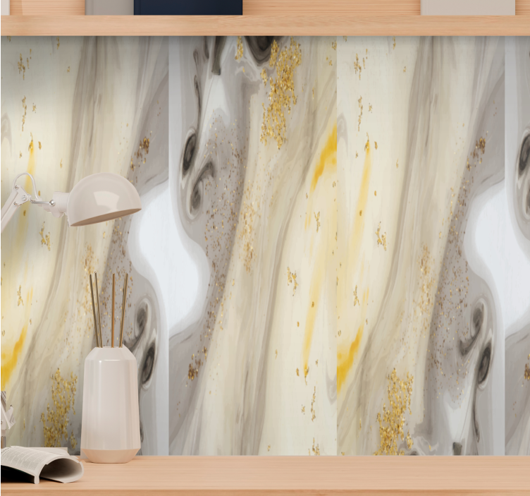 Pilko aukso marmuro imitacijos marmuro tapetai - „Tenstickers“