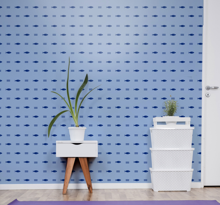 Povandeninis mėlynas raštas žuvų tapetas - „Tenstickers“