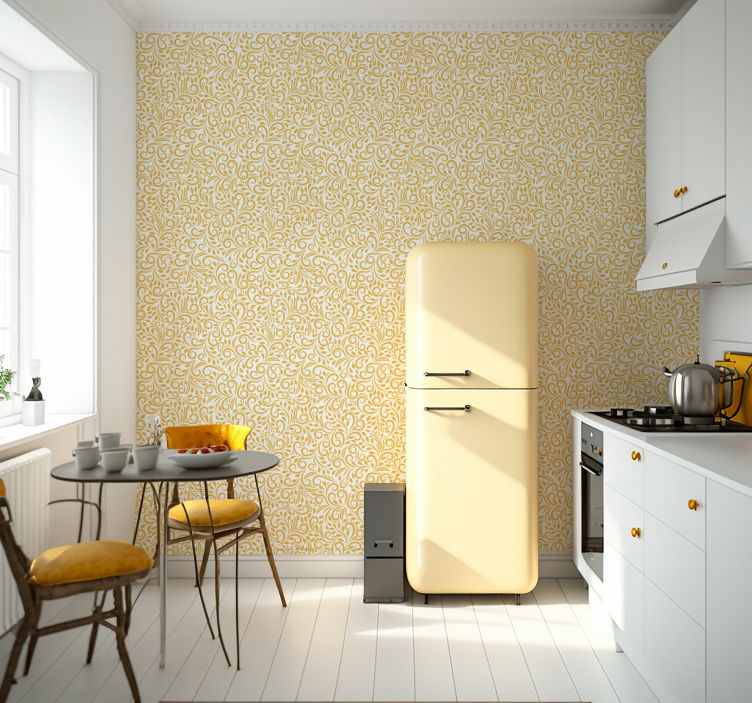 Puošnūs klestėjimai gėlių rašto tapetas - „Tenstickers“