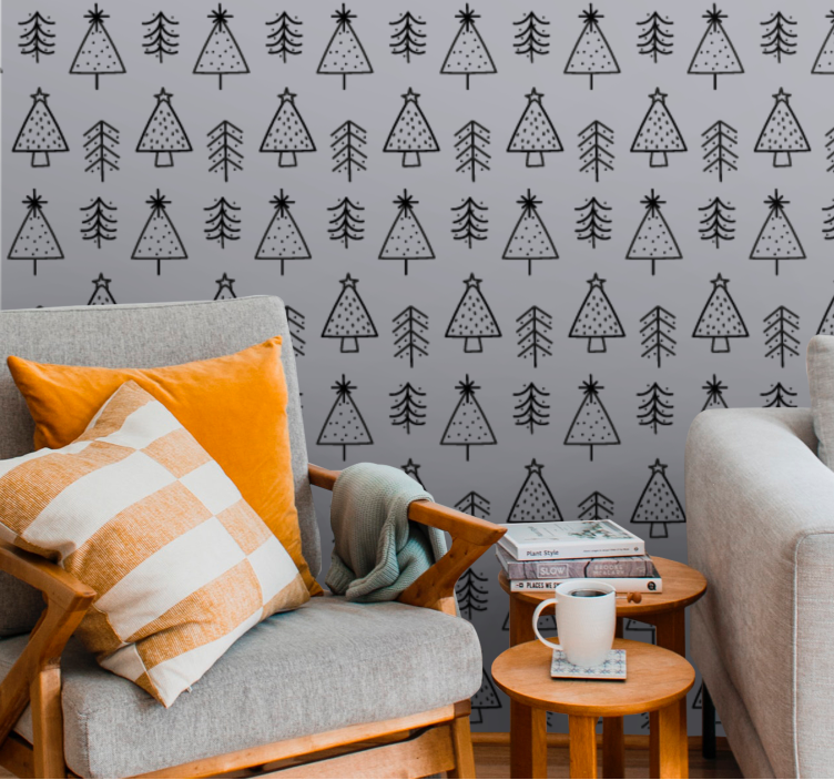 Pušies rašto dekoras kalėdų tapetas sienoms - „Tenstickers“
