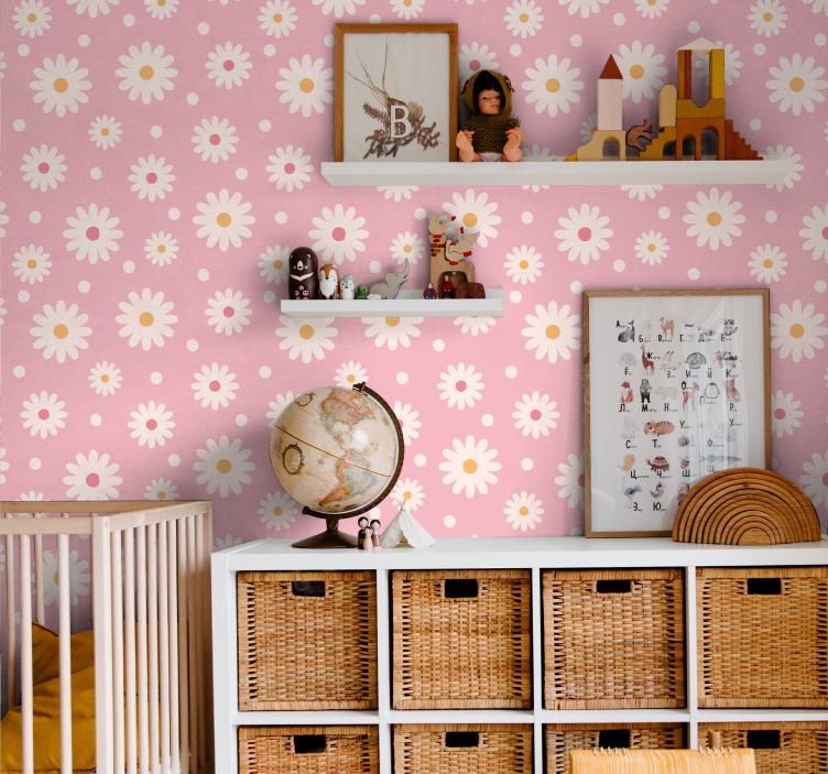 Ramunėlių rašto dizainas tapetai geles - „Tenstickers“