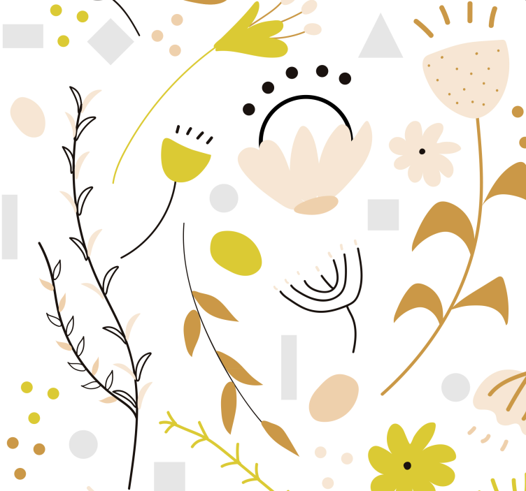 Ranka pieštos gėlės ir taškai gėlių tapetai - „Tenstickers“