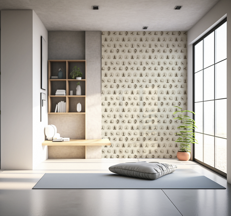 Rudos jogos piktogramos smėlio spalvos tapetas - „Tenstickers“