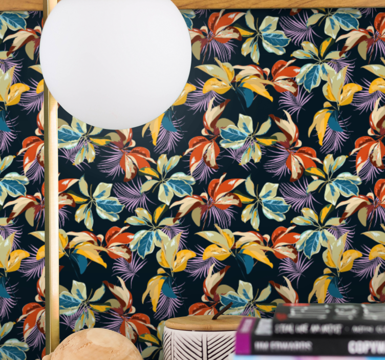 Ryškus džiunglių stogelis tapetai geles - „Tenstickers“