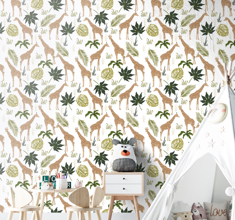 Safari žirafos tema gyvūnų tapetai - „Tenstickers“