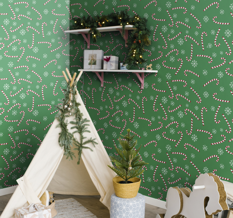 Saldainiai kalėdiniai miegamojo tapetai - „Tenstickers“