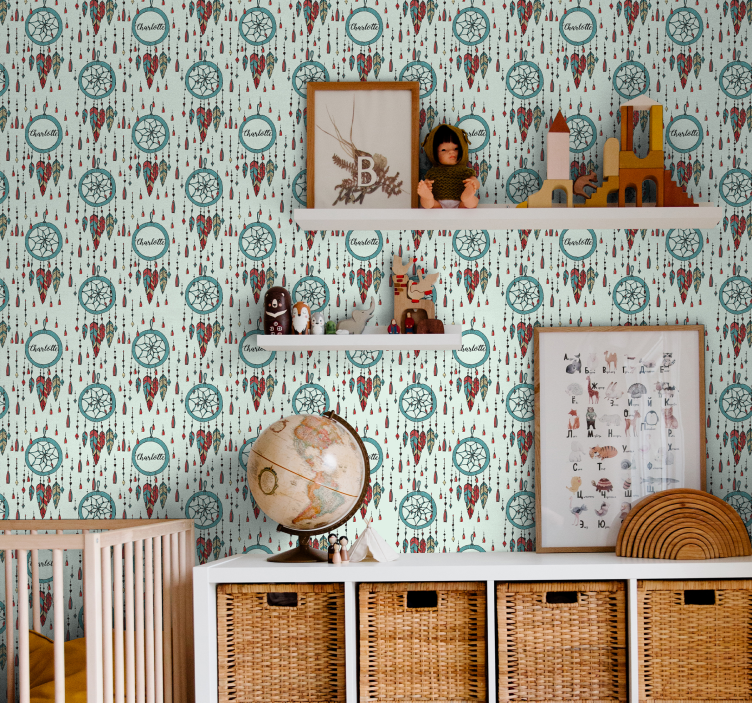 Sapnų gaudyklių modeliai vaikiški tapetai - „Tenstickers“