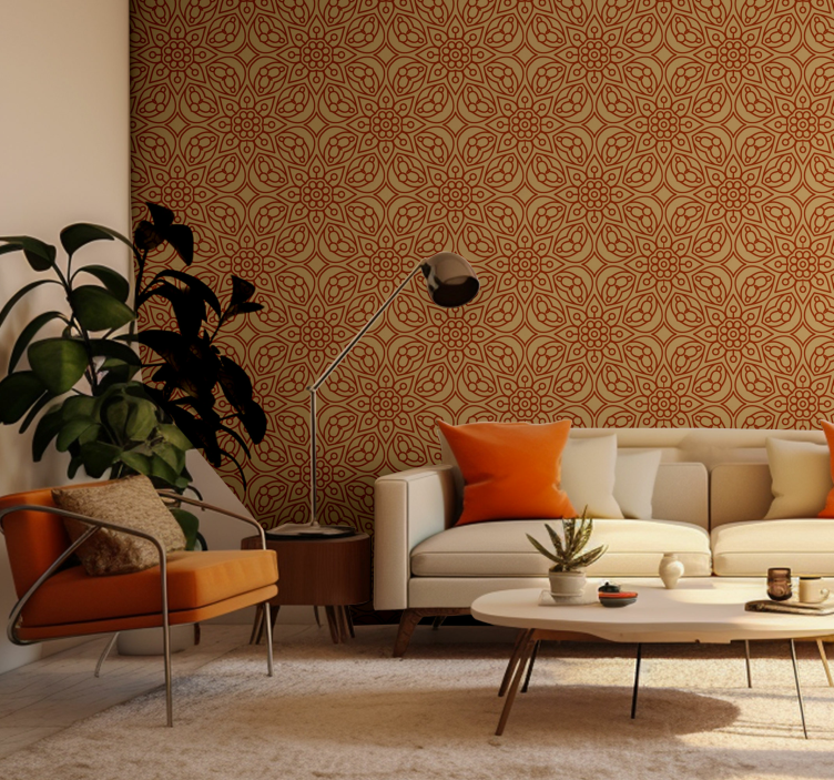 Senovinių mandalos elementų gėlėti tapetai - „Tenstickers“