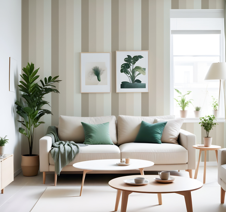 Smėlio spalvos atspalviai vertikalios juostos tapetas - „Tenstickers“