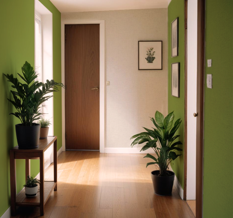 Smėlio spalvos lino efektas koridoriaus tapetai - „Tenstickers“