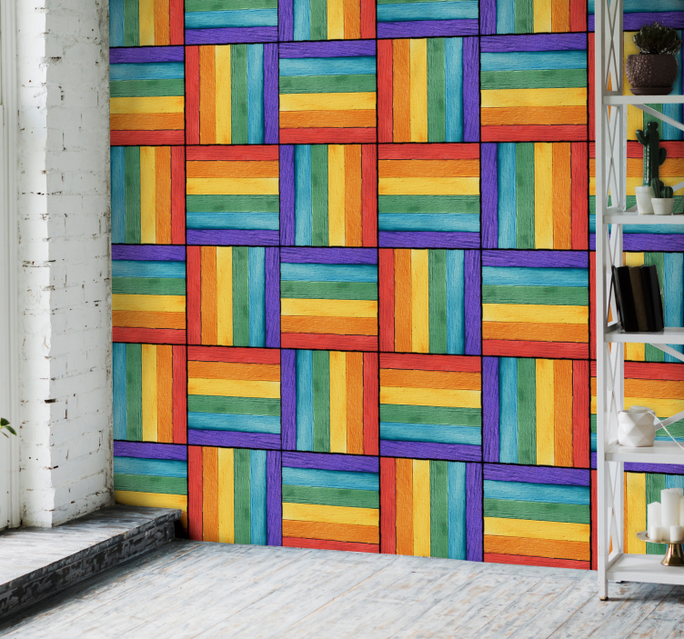 Spalvingas geometrinis raštas geometriniai tapetas - „Tenstickers“