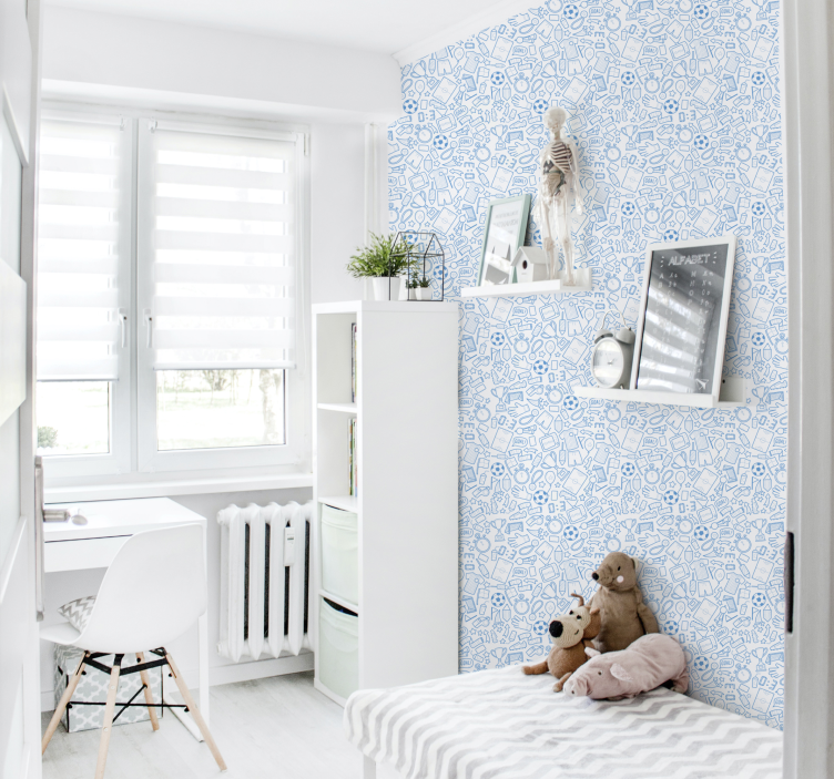 Sportinių papuoštų piešinių modelis tapetai vaiku kambariui - „Tenstickers“