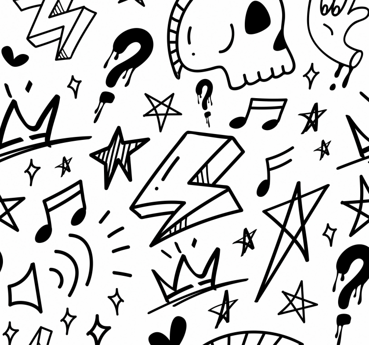 Stilizuotos grafinės formos tapetas paauglio kambariui - „Tenstickers“