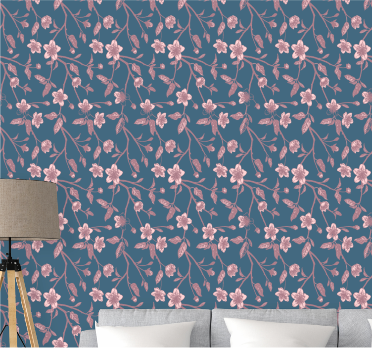 Rožinės šakos žiedai tapetai geles - „Tenstickers“