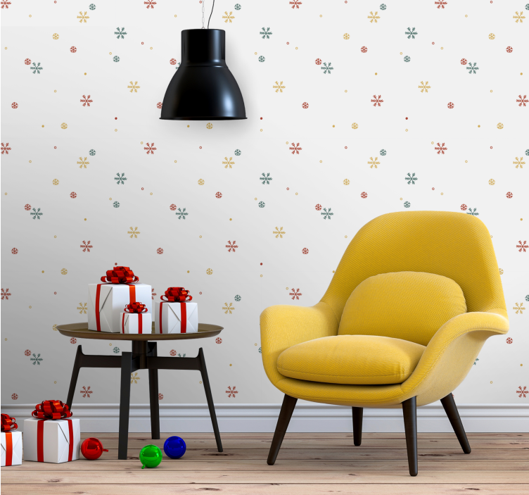 šventiniai snaigių raštai kalėdų tapetas sienoms - „Tenstickers“