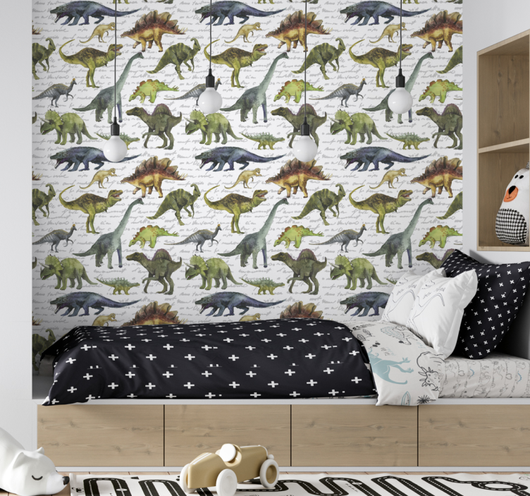 Tikroviški dinozaurų vaikų tapetai - „Tenstickers“
