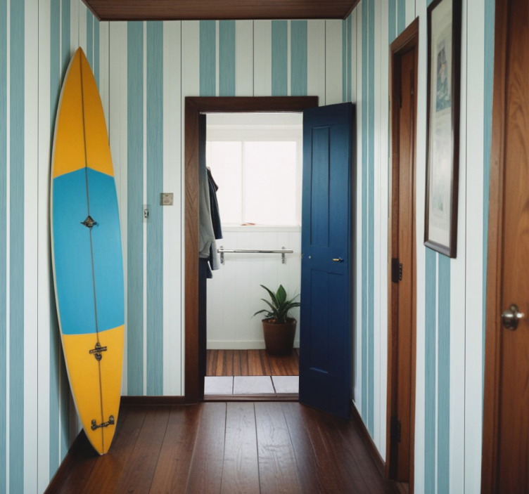 Turkio atspalvių juostelės koridoriaus tapetai - „Tenstickers“