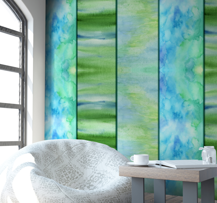 Turkio spalvos upių abstraktus tapetai - „Tenstickers“