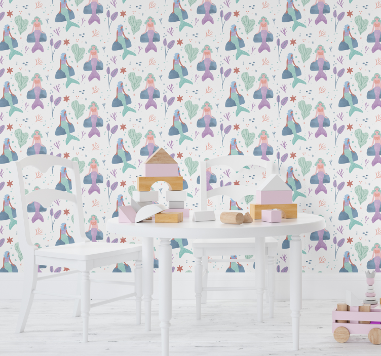 Undinės fantazija vaikiški tapetai - „Tenstickers“