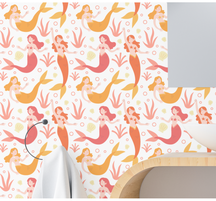 Undinės modelio abstraktūs tapetai - „Tenstickers“