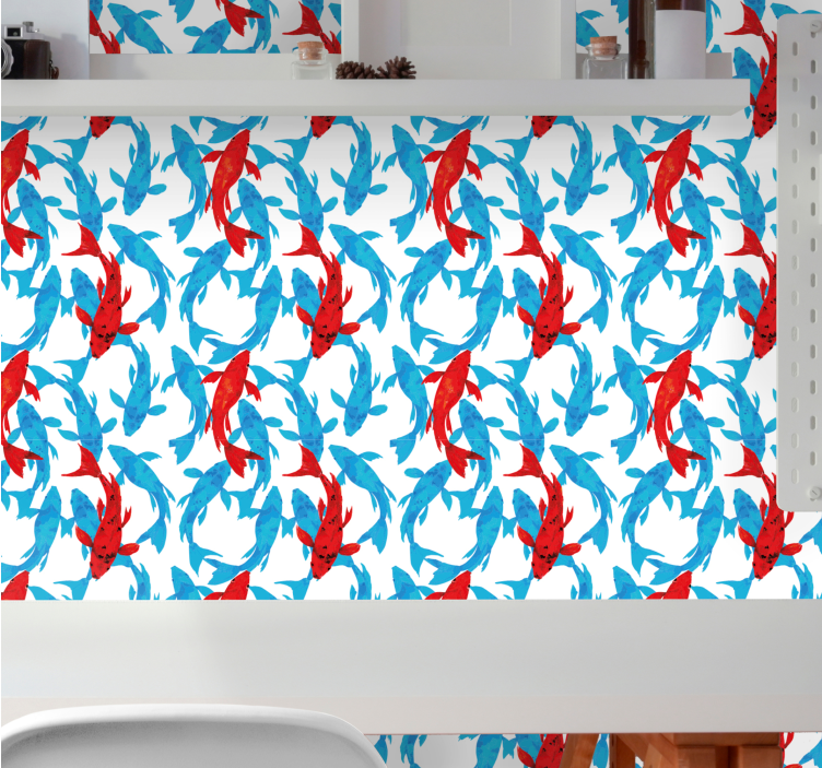 Vandens šokis žuvų tapetas - „Tenstickers“