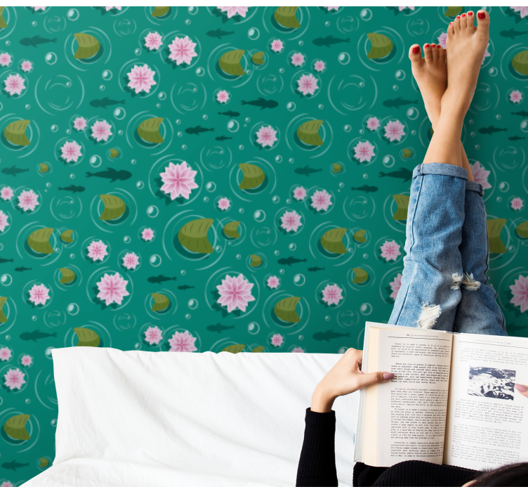 Vandens žiedai gamtos sienos tapetas - „Tenstickers“