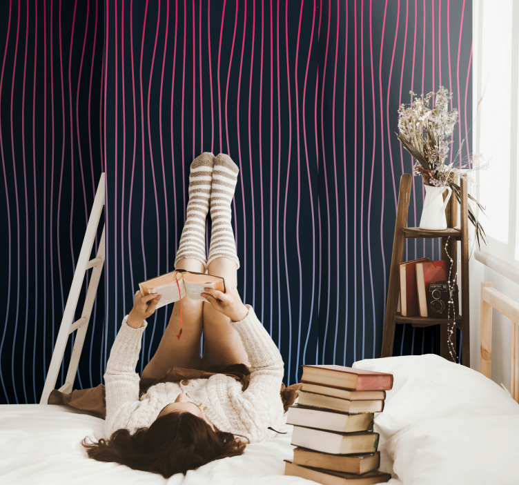 Vertikalios garų bangos juostelės tapetai - „Tenstickers“