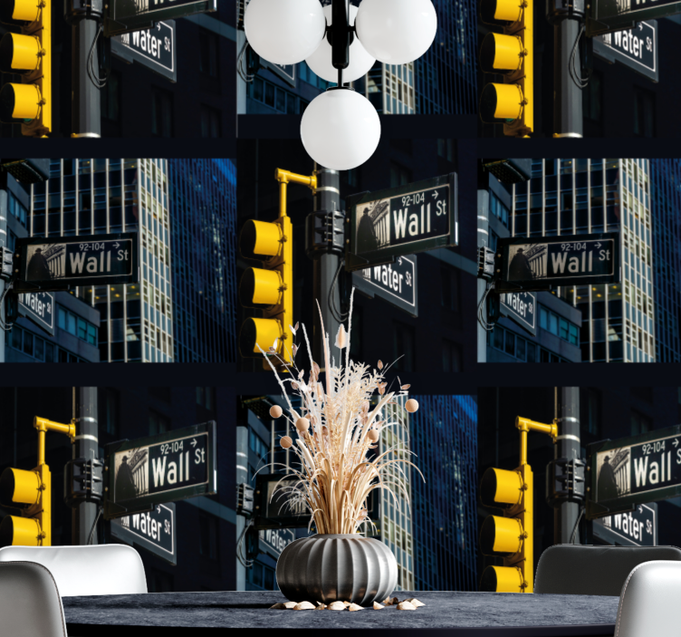 Sienos gatvės ženklų raštas niujorko tapetai - „Tenstickers“