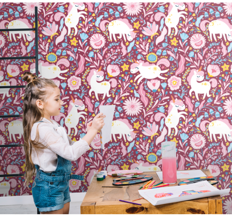 žaismingas alpakos motyvas gyvūnų tapetai - „Tenstickers“