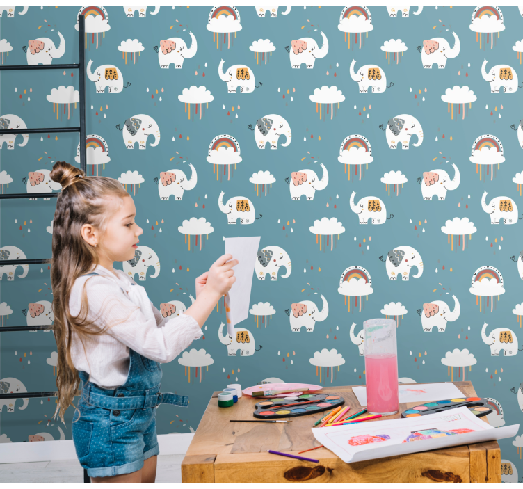 žaismingas dramblių paradas dramblio tapetai - „Tenstickers“