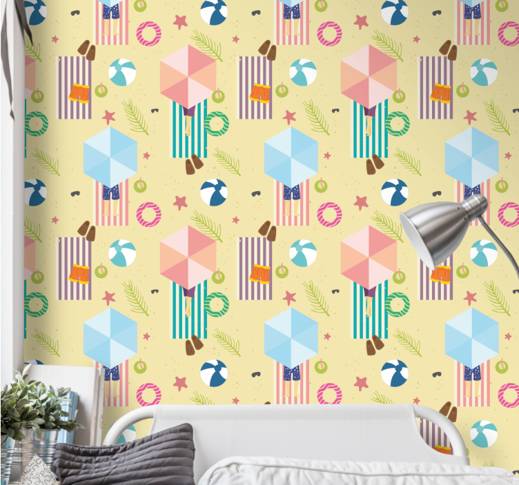 žaismingi sezoniniai elementai kalėdų tapetas sienoms - „Tenstickers“