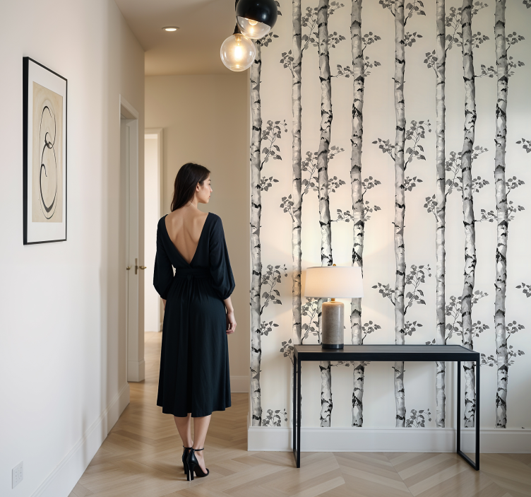 žiemos dideli medžiai tapetai įėjimui - „Tenstickers“