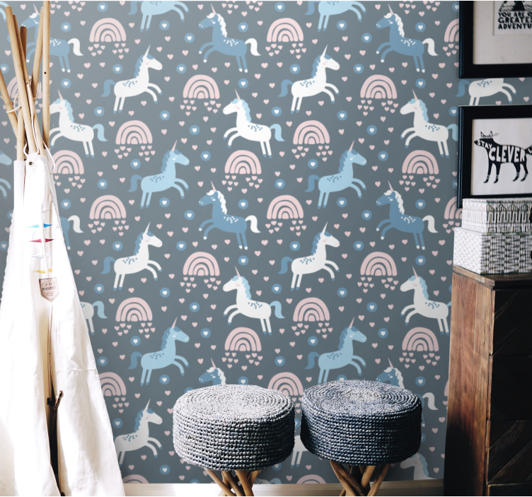 žirafos vaivorykštės motyvas gyvūnų tapetai - „Tenstickers“